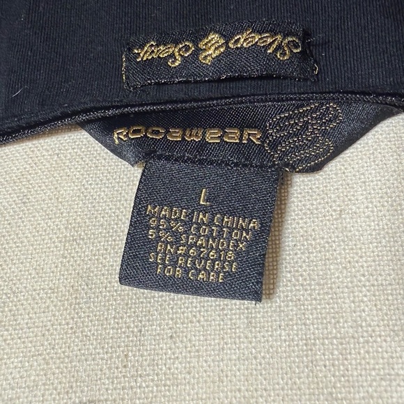 Rocawear Sleep by Design Black Lace Slip Dress L | Y2K Urban Glam Gold Logo - Picture 4 of 4